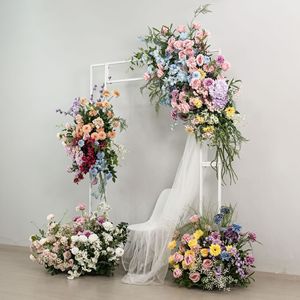 Ensemble d'arrangements floraux de mariage personnalisables en couleur Morandi, fleurs artificielles suspendues/au sol pour la décoration de mariage en extérieur et en intérieur - Product Image 3