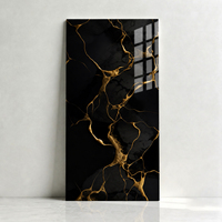 Carreaux de sol de luxe 60x120 en marbre noir de luxe avec des veines dorées audacieuses, carreaux de sol en porcelaine polie pour sol de villa 24x48