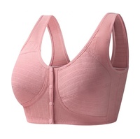 Offre Spéciale Soutien-gorge côtelé sans fil confortable pour femmes Soutien-gorge confortable à fermeture frontale pour femmes avec design de soutien et respirant