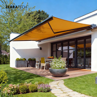 Auvent rétractable en aluminium à commande à distance de grande taille et robuste pour grande terrasse ou restaurant