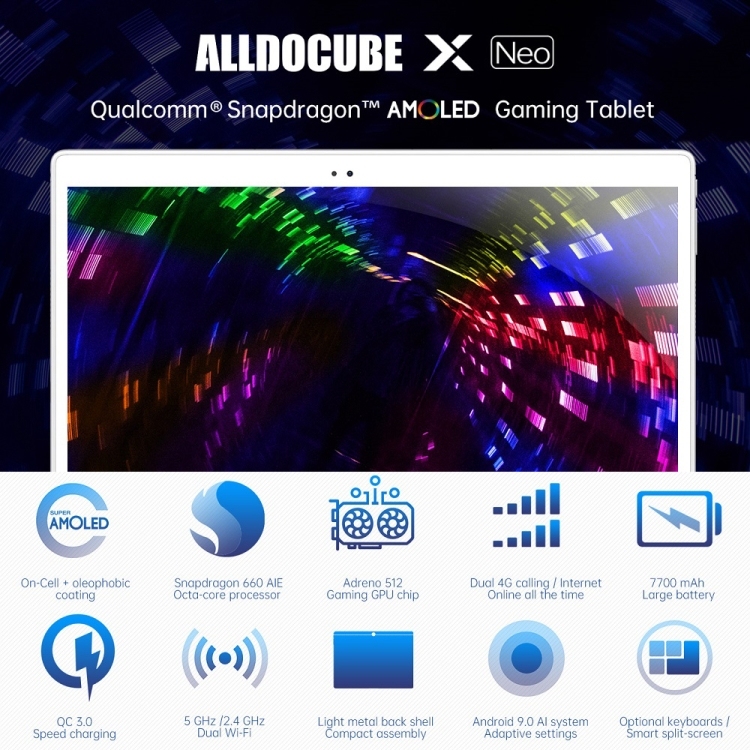 ALLDOCUBE X Neo (T1009) 4G LTEタブレット、10.5インチ、4GB+64GB