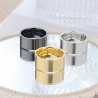Bague simple en acier inoxydable de 10 mm, style européen et américain, pour homme, tendance, personnalité dominante, bague de couple