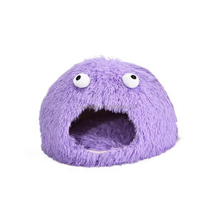 Komik mor 84 cm kedi kulesi katı ahşap ve kapalı oyun ve dinlenme için Sisal tırmalama sütunu ile kürk canavar kedi ağacı - Product Image 4