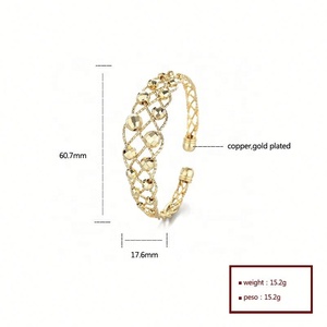 Bracelets tendance pour femmes, bracelets en alliage de cuivre plaqué or 18 carats, bijoux simples et élégants, vente en gros, Bisuterias Oro - Product Image 4