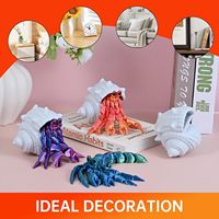 Juguete Antiestrés de Plástico PLA Impreso en 3D con Forma de Concha de Cangrejo Ermitaño, Figura Decorativa para Escritorio, Regalo para Niños Mayores de 3 Años