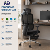 Chaise de bureau ergonomique avec accoudoirs 3D et coussin en PU, réglable en hauteur, en maille, pour la maison, le bureau et le lieu de travail – Vente en gros