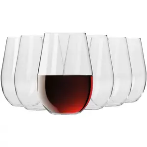 Stemless Red Wine Glass - 6-Piece Set of Glasses - 19.6 oz (580 ml) Capacity - Design - B2B Wholesale Offering - Krosno Glass