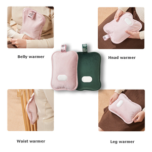 High Quality Custom Rechargeable Hot Water <b>Bottle</b> Double-sided Velvet Fabric Electric Hot Water Bag - Product Image 3