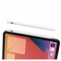 Stylus Ultra Ringan 13g Tipe-C Isi Ulang, Bodi Aluminium 165mm, Layar Baterai 4 LED, Waktu Kerja 6-8 Jam untuk iPad Android Kantor