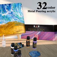 Kit de peinture acrylique pour artistes professionnels, 32 couleurs, peinture acrylique pour coulage