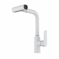 Robinet de cuisine monocommande chaud/froid en laiton gris anthracite avec douchette extractible en acier inoxydable 304, vente en gros usine