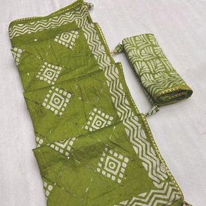 Độc quyền thiết kế mới nhất trong Batik in trong bông với chuỗi butta trong tất cả trên Saree với đẹp hấp dẫn Batik in OEM - Product Image 1