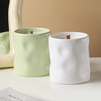 Bougie en céramique réutilisable, récipient décoratif, forme unique, pot en céramique, bougie d'aromathérapie, bougie longue durée, cadeau pour femmes
