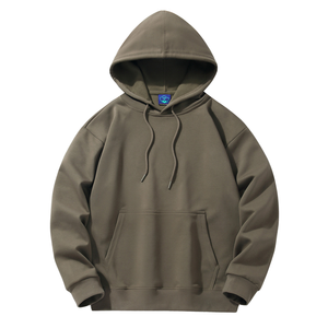 เสื้อฮู้ดดี้ผู้ชายผ้าฝ้ายฟลีซหนานุ่มทรงปกติ พิมพ์โลโก้ตามสั่ง ปักลาย 3 มิติ มีกระเป๋า ไซส์ใหญ่ สตรีทแวร์ 370gsm - Product Image 1