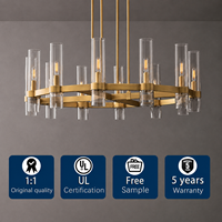 Lustre rond RHOEM en verre pour salon, lustre pour escalier, éclairage de luxe, décoration, luminaires design pour la maison