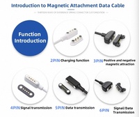 Conector hembra macho hecho a medida profesional de fábrica Conector de cable USB magnético Pogo Pin de 4 pines