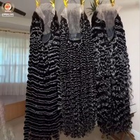 Perruques en cheveux humains 100% naturels, vierges péruviennes, cuticules alignées, afro crépues bouclées, lace front HD 13x4, sans colle, longues, noires, pour femmes, vente en gros