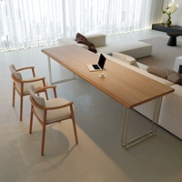 Bureau d'ordinateur en bois de pin massif, grand bureau moderne sur pieds, pour bureau à domicile ou salon