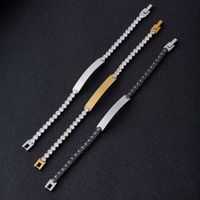 Bracelet de tennis gravé au laser Zhongzhe, chaîne en corde DIY, bracelets de couple, non ternissables, hypoallergéniques, personnalisables