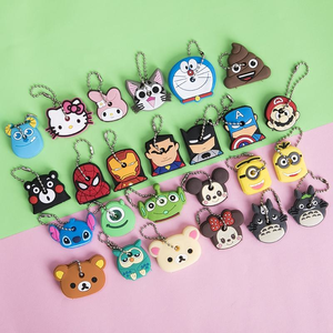 Wholesale Cheapest <b>Cute</b> Cartoon Key Holder Cover Cap Case Keychains/Silicone Mickey Key Ring Stitch <b>Bear</b> Key Chains for Gifts - Product Image 5