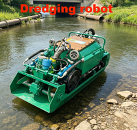 Robot de nettoyage de boue sous-marine pour bassin et réservoir, robot de dragage télécommandé à chenilles submersibles