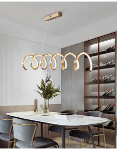 หรูหราแนวนอนห้องนั่งเล่น2022โพสต์ใหม่ที่ทันสมัยโคมระย้าในร่มรับประทานอาหารเชิงพาณิชย์เชิงเส้นออกแบบนำแสงจี้ที่ทันสมัย - Product Image 4