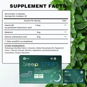Grosir strip tidur kesehatan penghilang stres tidur suplemen tenang gma-aminobutyric asam Vitamin Film Mint tidur