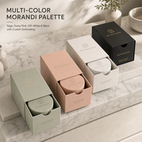 Boîte à tiroir rigide personnalisée de luxe avec insert en EVA, matériaux recyclés, revêtement UV pour pots de crème de soin, bougies parfumées, ensembles de parfums
