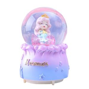 Caja de música con forma de bola de cristal de princesa sirena, estilo INS, creativa, con diseño de sirena del océano, regalo de cumpleaños para niñas. - Product Image 5