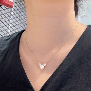 Collar con Colgante de Cabeza de Mickey de Zhuji, Versátil para Uso Diario, Cuentas de Perlas de Agua Dulce con Diseño Exclusivo para Toda Ocasión - Product Image 3