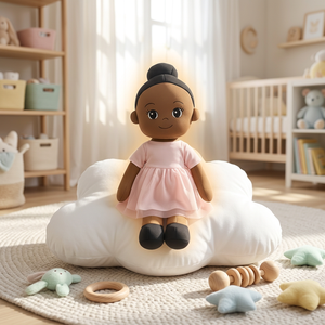 Poupée ballerine en tissu doux de 14 pouces avec robe rose amovible - Product Image 1