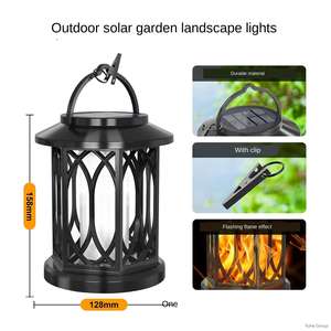Lampe à flamme solaire LED IP65 étanche, lanterne décorative murale pour extérieur, camping, jardin, paysage - Product Image 5