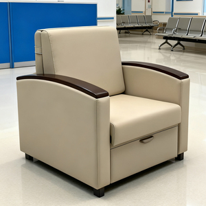 Silla de compañía moderna para <span class=keywords><strong>Hospital</strong></span>, sofá cama plegable individual de cuero, silla reclinable convertible para uso comercial - Product Image 3