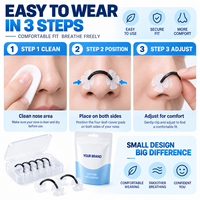 Dispositif anti-ronflement à marque privée, dilatateur nasal en silicone de qualité médicale, emballage personnalisé, aérateurs nasaux réutilisables pour un meilleur sommeil