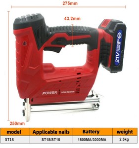 NEOBRISKEN Rechargeable Lithium Battery Nail Gun High Capacity <b>Power</b> Cordless <b>Tools</b> Lithium Battery Nail Gun Universel Nail Gun - Product Image 2