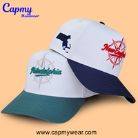 Haute Qualité Gorra Personnalisé Chapeau Broderie Fait Deux Tons Couleur Blanc Noir Coton Sport un Cadre En Plein Air 5 Panneau Casquettes De Baseball