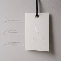 Label Kertas Abu-abu Presisi Tingkat Master dengan Laminasi Matte Ultra-Sleek, Foil Perak Cermin, untuk Pakaian Butik Avant-Garde