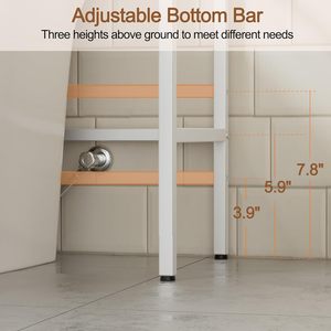 Scaffale Moderno a 3 Ripiani in Metallo Salvaspazio CF con Protezione Antiribaltamento, Organizzatore per Bagno con 4 Ganci, Porta Carta Igienica, Scaffale da Appoggio per WC per la Casa - Product Image 6