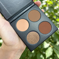 Palette de fards à paupières naturels nude 4 couleurs DIY, étiquette privée, logo personnalisé, palette de fards à paupières mats et pailletés pressés, hautement pigmentée