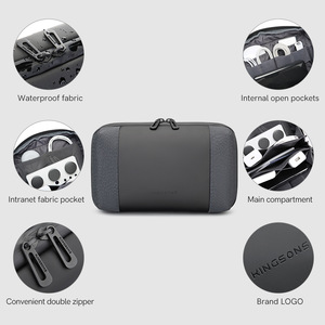 Kingsons Multipurpose Storage Bag Rectangle Waterproof Fabric With Double Zipper For Electronics Accessories - Product Image 1
