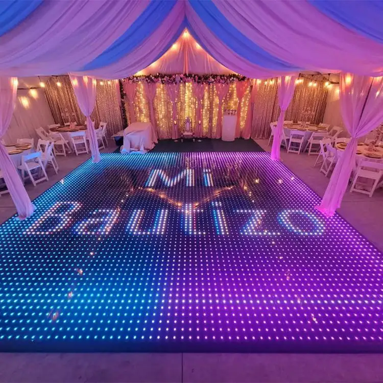 2024 hot Magnetic Wireless Dance Floor 3D Infinite Party Stage Floor Light outdoor Wedding dancing Lumineuse Led Dance Floor