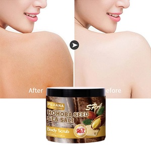 OEM PUJIANA Vente en gros Gommage corporel biologique aux fruits et aux herbes Marque privée Exfoliant Graines de hoheba Sel marin Gommage corporel Naturel - Product Image 6