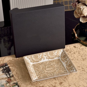 Cenicero de Cerámica Estilo Americano para Escritorio, Diseño Cuadrado de Gran Diámetro con Cuatro Ranuras y Base Antideslizante, Regalo para el Hogar - Product Image 2