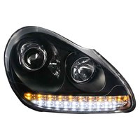 Phares avant pour Porsche Cayenne 03-07, lentilles Cayenne, feux de jour LED modifiés effet « yeux de larme »