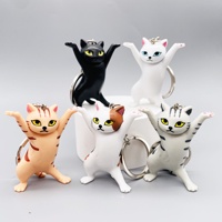 Porte-clés Chat PVC Écologique Tendance TikTok Haomi, Ornement Chat Coffin, Porte-stylo Chat Mignon Dessin Animé, Mousqueton pour Voiture