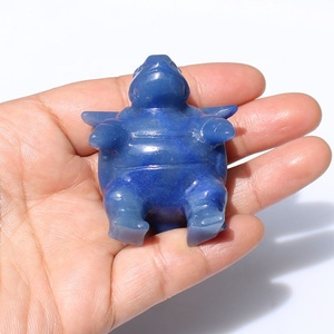 รูปแกะสลักสัตว์ประหลาดการ์ตูนจากคริสตัลอะเวนทูรีนสีน้ำเงินธรรมชาติแกะสลักด้วยมือ บลาสทอยซ์ - Product Image 6