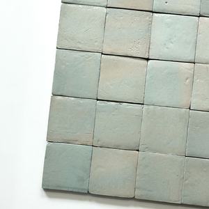 Carreaux en porcelaine zellige carrés bleu clair faits à la main, carreaux muraux en céramique rustique de haute qualité, intérieur luxueux, antibactérien, <span class=keywords><strong>maison</strong></span> - Product Image 1