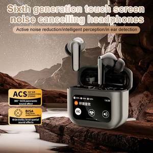 Auriculares inalámbricos con cancelación activa <span class=keywords><strong>de</strong></span> ruido, auriculares con pantalla táctil LCD a todo color, con música, juegos y películas, <span class=keywords><strong>tres</strong></span> modos <span class=keywords><strong>de</strong></span> escena, para el teléfono móvil - Product Image 2