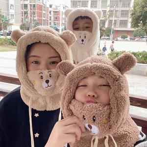 Gorro de Invierno para Niña, Diseño de Panda, Protección para los Oídos, Gorro de Felpa con Orejas de Oso, Gorro de Punto Cálido con Bufanda, Conjunto de Invierno - Product Image 4