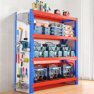 מדפי תצוגת פלדה מפעל כחול כתום משמשים למדפים אחסון נגד קורוזיה במחסני סופרמרקט משפחתי - Product Image 5